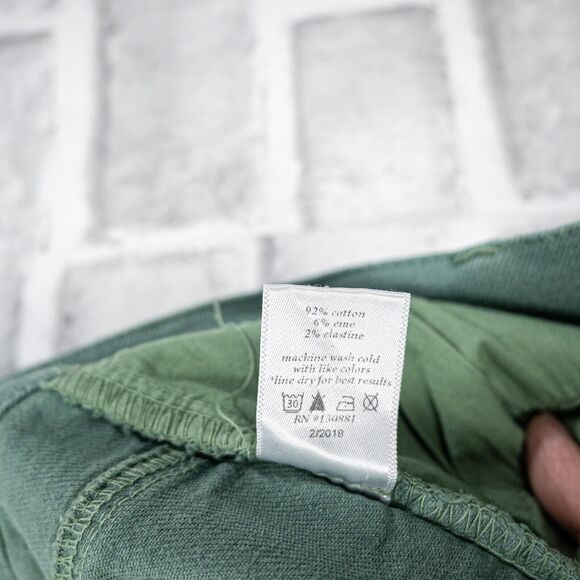 NICO NICO High Rise Cut off Shorts in Green Cotton Women's Size 8 - Picture 8 of 9